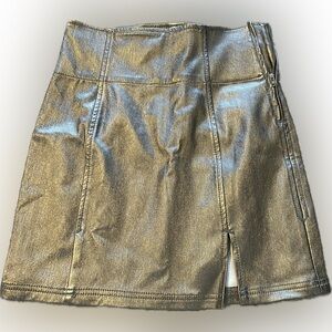 Free People Shimmering Gold Mini Skirt